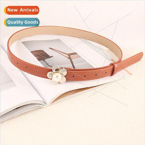 Belt ladies jeans fashion wild flowers pearl buckle decorati