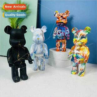 Dazzling colorful violent bear ornament living room wine coo