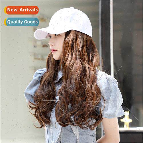 Wh cap wig one fashion big wave long curly hair duck tongue