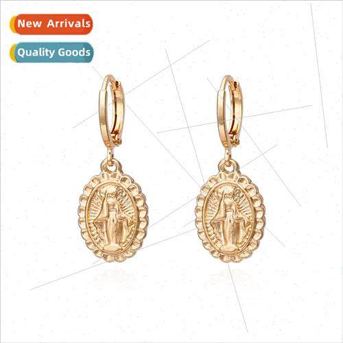 New simple copper gold-plated earrings retro fashion geometr
