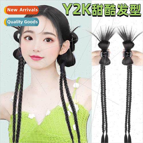 wig female Y2K bow chicken hair pill head scrunchy clip-on b