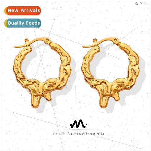 Shaped embossed earrings geometric irregular euroins tanium