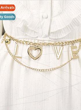 Metal Waist Chain Accessories Women ins Letter Chain Belt De
