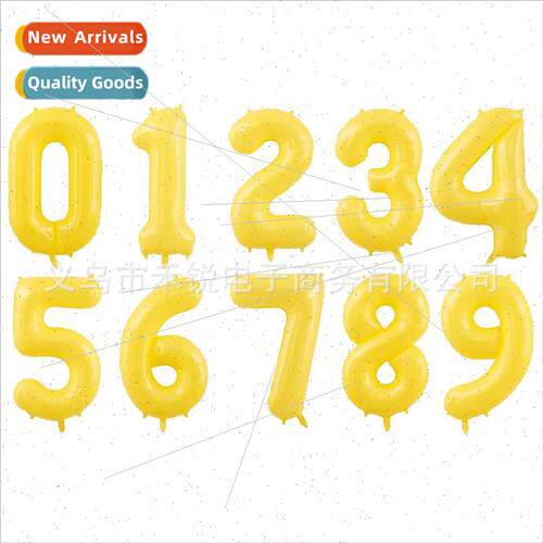 40 inch maca yellow large number aluminum film balloons ins