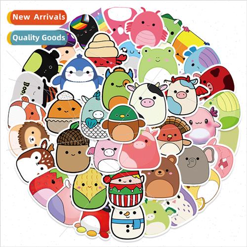 52 super pop cartoon plush animal stickers cute cute childre