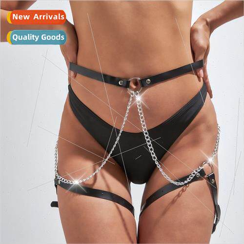 Europe Black Leather Decoration Belt Sexy Chain PU ghtclub L