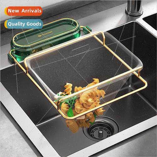 Kchen sink draining rack collapsible strainer mesh pocket di