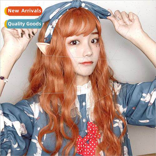 cosplay wig female long curly hair fluffy corn-iron dyed lon