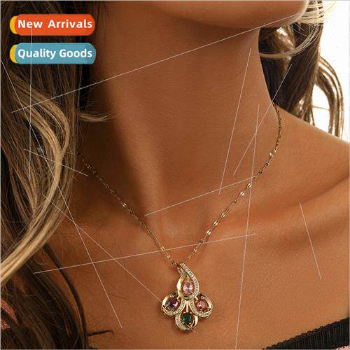 Europe high-class sense copper micro-set colorful diamond pe