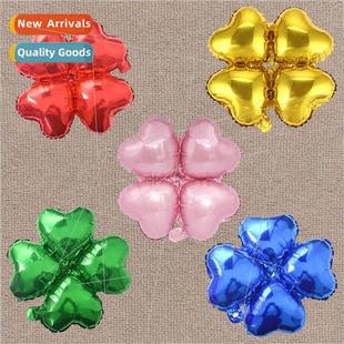 leaf clover balloon shaped wed film four aluminum Heart arch