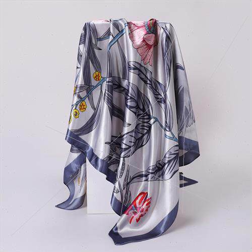 New Korean  silk scarf women square scarf printing simulatio