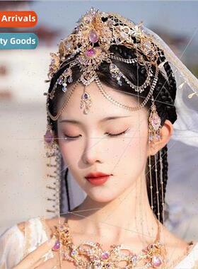 Super fairy western princess hair crown ethnic inlaid rhines