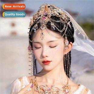 Super fairy western princess hair crown ethnic inlaid rhines