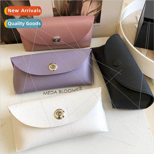 New sunglasses case sunglasses case black lychee grain leath