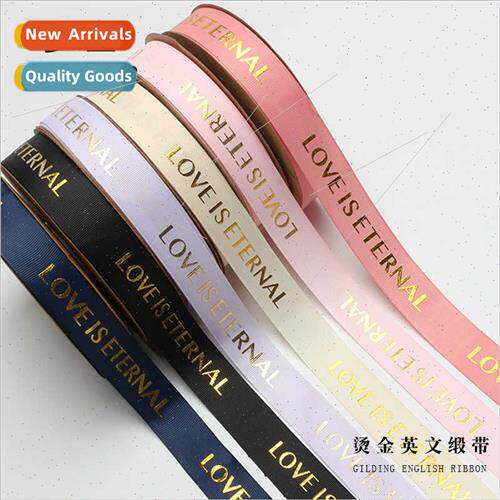 Hot Stamping High Densy Flower Packaging Ribbon Love is Eter
