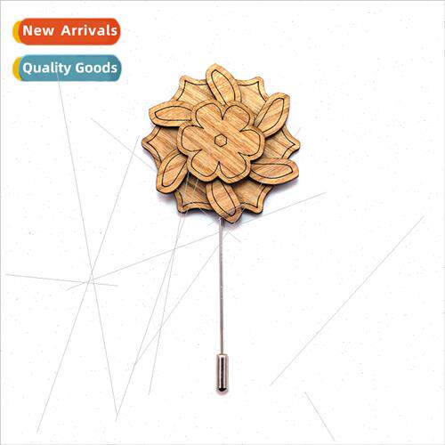 Brooch Host permance wedding yellow wooden corsage Korean me