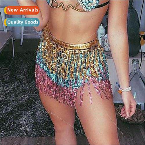 Belly dance waist chain new tassel hip scarf skirt three lay