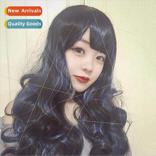 Japan wig can be flush or oblique long curly hair Europe gra