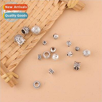Spacer beads retro inlay spacer DIY star moon vajra beads ha