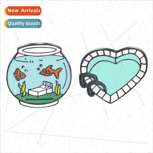 Europe fashion new creative wild fishbowl love pool brooch c
