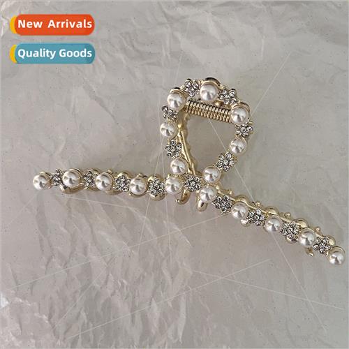 Grab clip pearl inlaid diamond temperament back head plate h