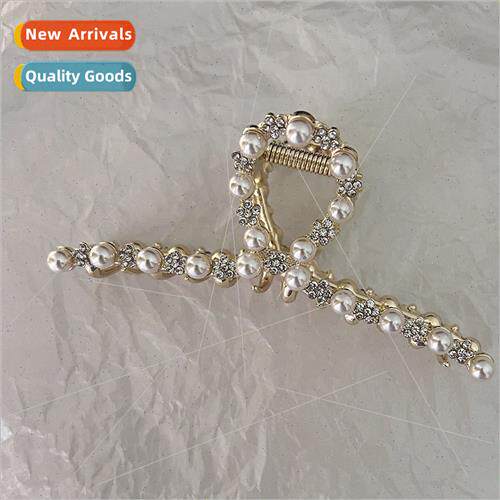 Grab clip pearl inlaid diamond temperament back head plate h