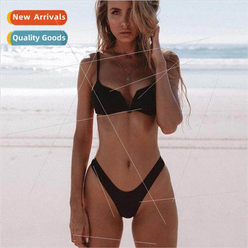 iEurope Bikini Deep V Sexy Womens Swimsu P Stripe Quick Dry