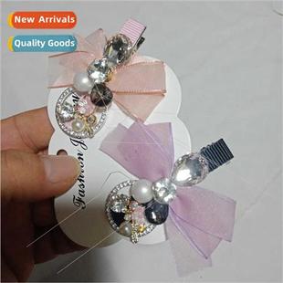 new hair clips headdress top clip bow pearl rhinestone clip