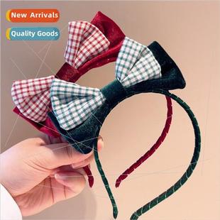 girl cute hairpin retro headba colorful ins bow Korea velvet