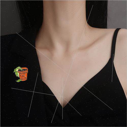 j simple versatile green potted plant oil drop brooch niche