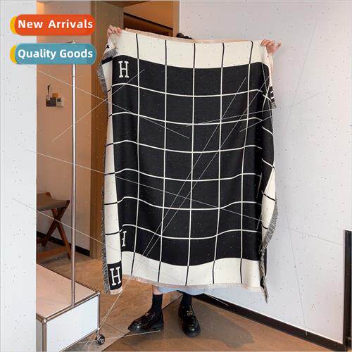 Versatile fashion plaid square scarf shawl Korean  warm skin