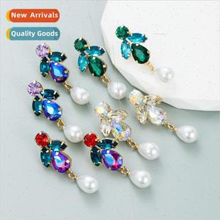 alloy diamond colored Europe earrings fashion female