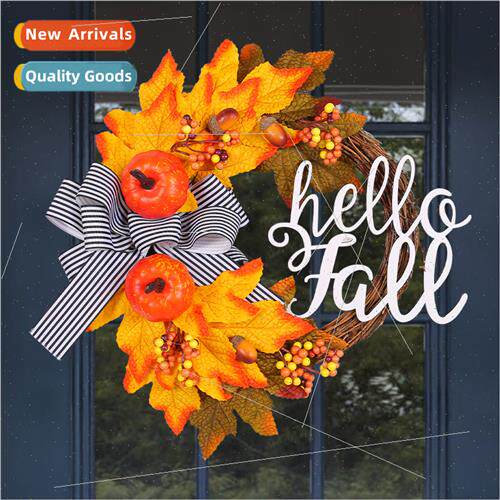 New dead branch letters maple leaf wreath 2023 Thanksgiving