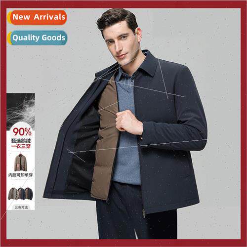 goose down men down jacket 2023 winter new simple lapel jack