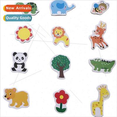 Magnetic wooden refrigerator stickers children drawing board