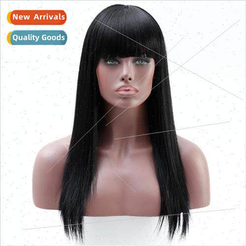 Chemical Fiber Wig Europe Wigs Women Long Black High Tempera
