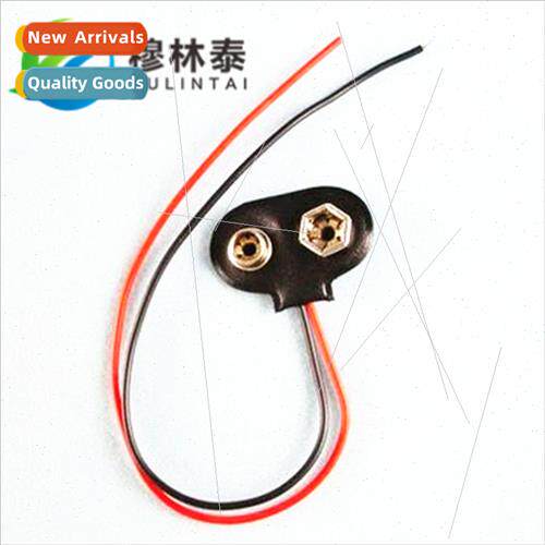 Black Leather T-Shape 9v Battery Snap Button  Battery I T Cl