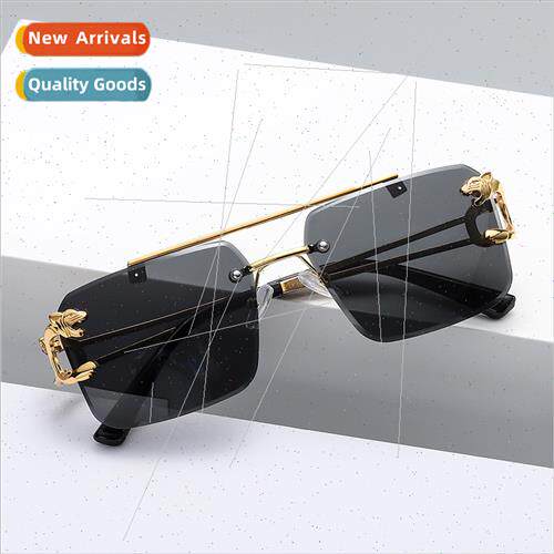 8047 double beam cut edge leopard head sunglasses 2022 new n