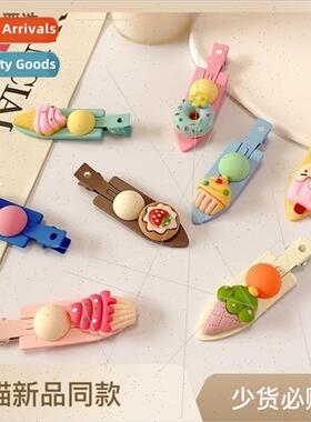 Summer cute donut hair clips female ehead bangs clip duckbil