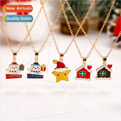 Christmas necklace bells snowflake jewelry Christmas elk can