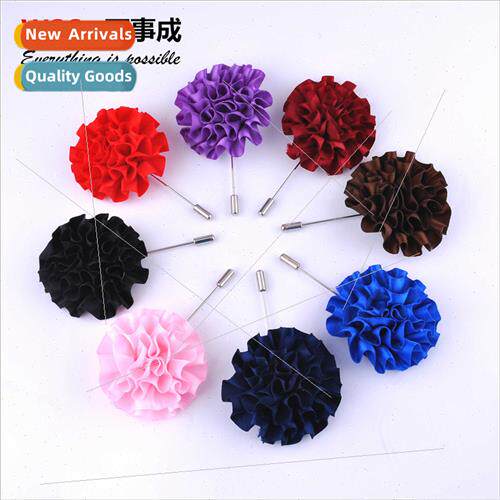 DIY Korean Fabric Flower Corsage Wedding Men Brooch Dress Fa