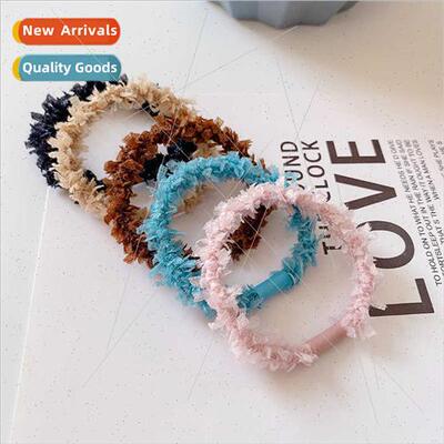 Autumn winter warm colors crushed fluffy hair rope basic fin