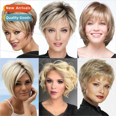 Europe fashion ladies short hair Europe wig head set  wig fl