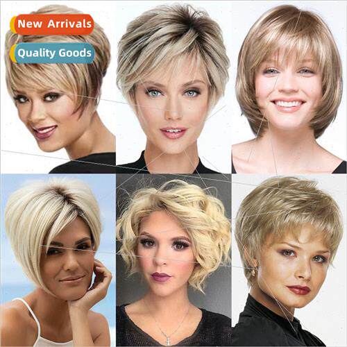 Europe fashion ladies short hair Europe wig head set  wig fl