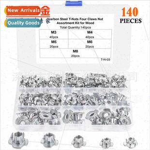 140pcs Furnure four-jaw nuts M3 M4 M5 M6 M8 Screws Boxed