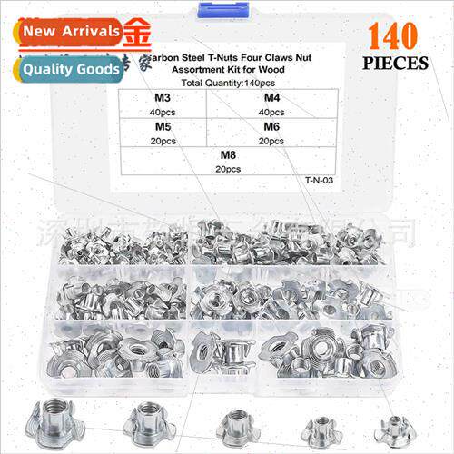 140pcs Furnure four-jaw nuts M3 M4 M5 M6 M8 Screws Boxed