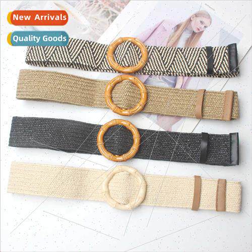 Bohemian wind new wax rope braided belt female striped decor