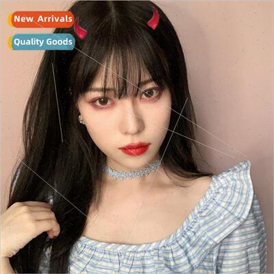 New wig female Qi u black medium-length hair high temperatur
