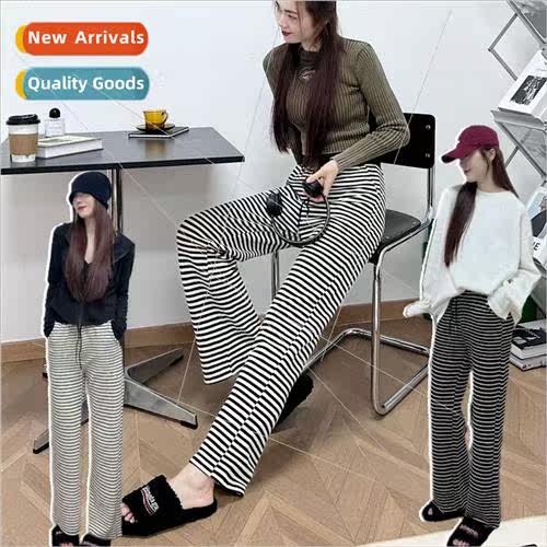 Vegan God pants striped pants 2023 fall new high-waisted thi