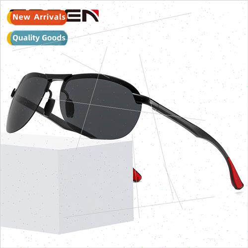 New aluminum magnesium polarized sunglasses rimless driver d